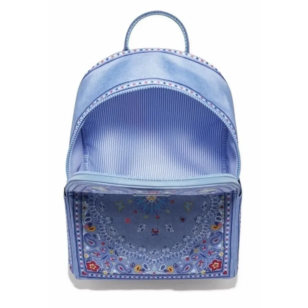Brighton Backpack Womens Medium Blue Paisley Bandana Love Butterfly Print NWT
